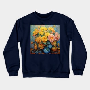 Bouquet of Chrysanthemums in a Vase Crewneck Sweatshirt